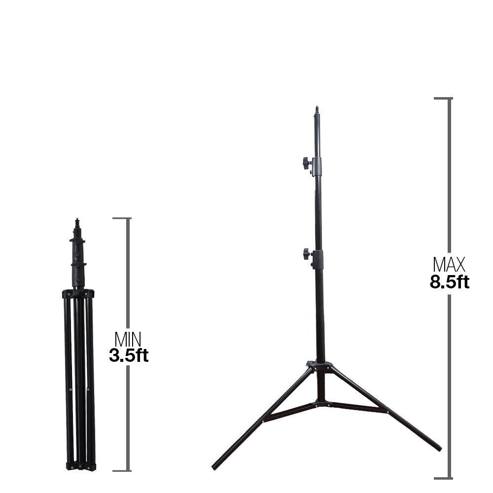 2Pack Heavy Duty Spring Studio High Output Light Stand kit with Carry Bag
