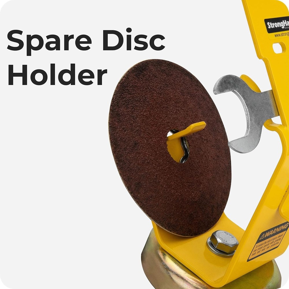 Compact Magnetic Power Grinder Rest - Includes Wrench & Cable Storage Solutions