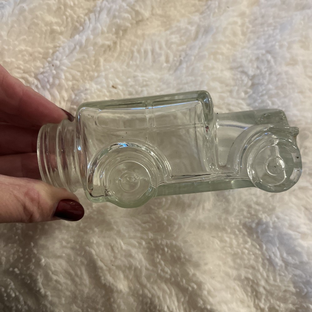 Clear Glass Vintage Car Candy Container