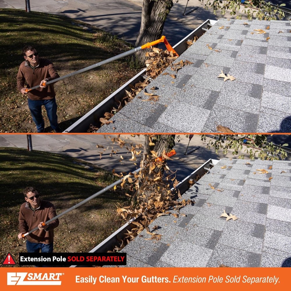 Effortless Roof & Gutter Cleaning with Our Adjustable Mini Rake Head Tool