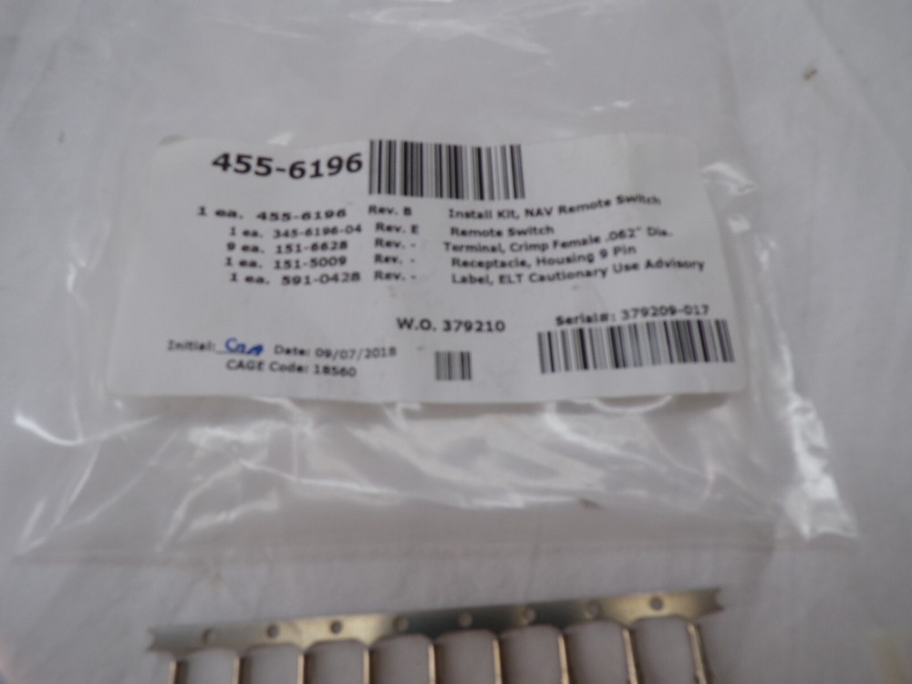 Artex 455-6196 NAV Remote Switch Kit, New ,Save $$