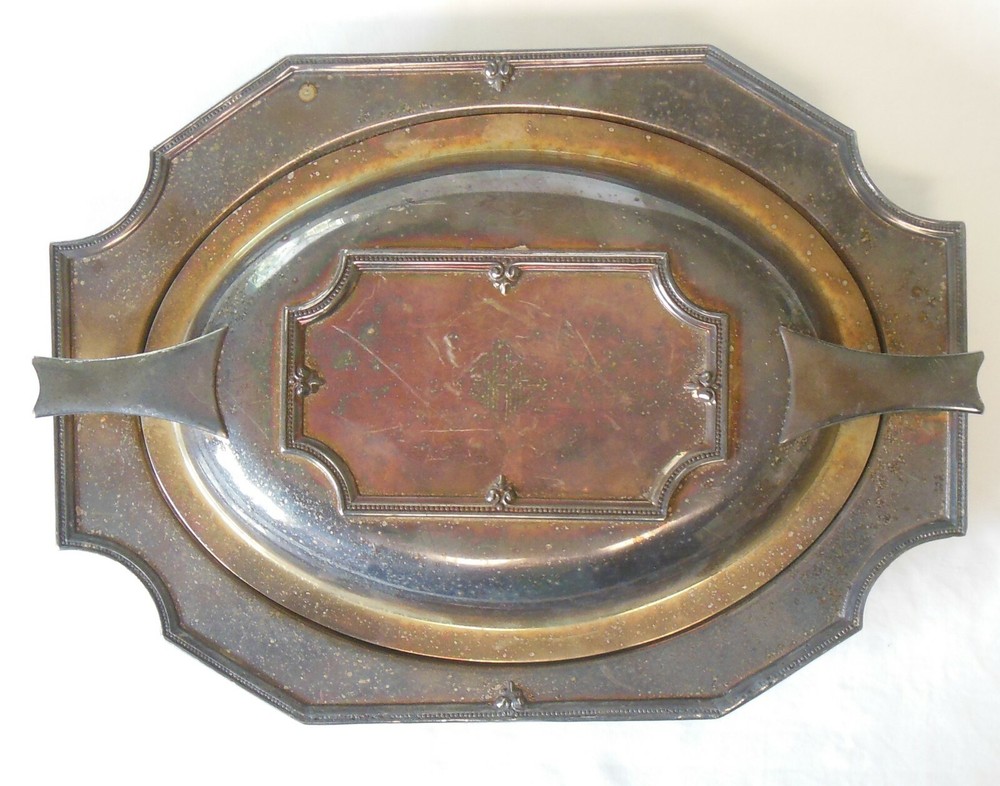 Knickerbocker Silver Co. Art Deco Silverplate Covered Serving Dish Mono