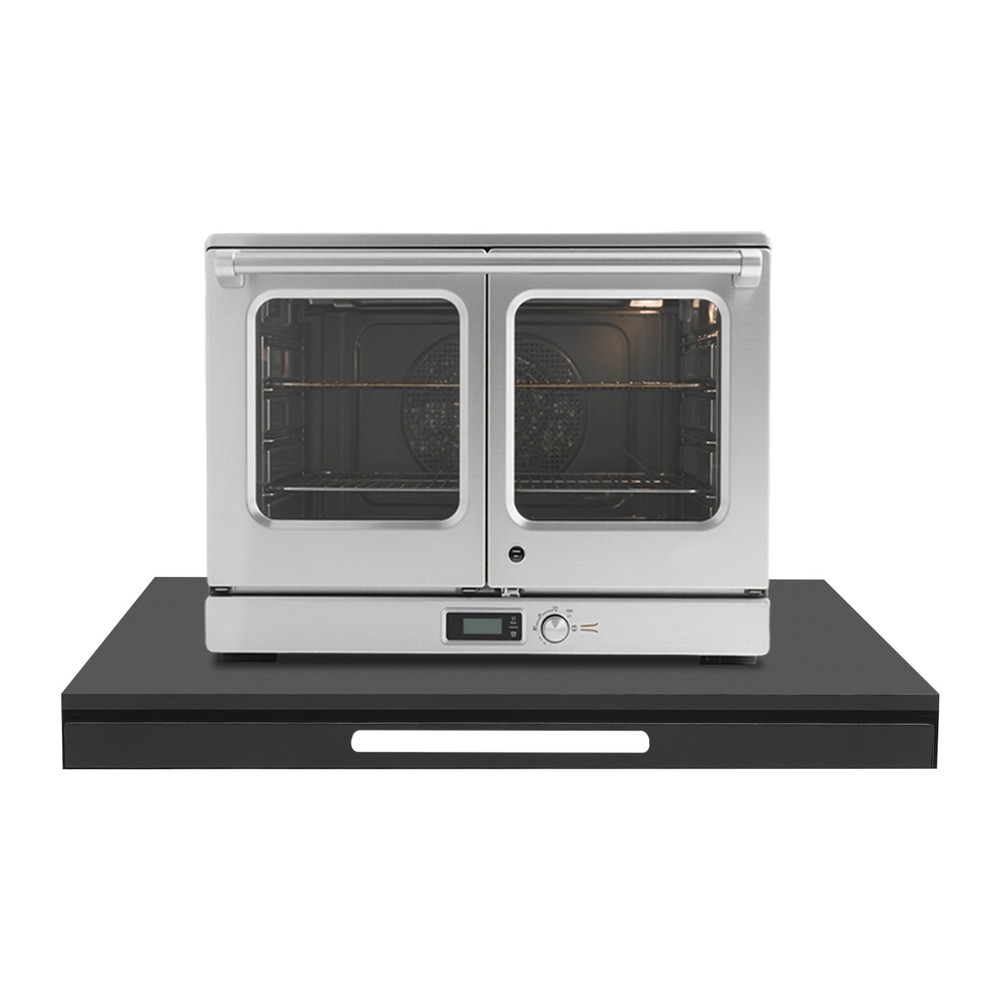 Microwave Stand with Pull-Out Shelf, Countertop Organizer for Compact Microwaves