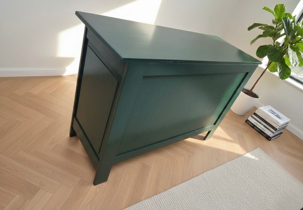Solid OAK SIDEBOARD furniture - Hand Painted Green