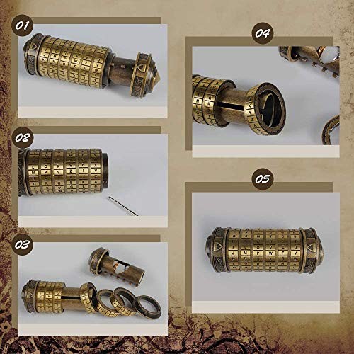Cryptex Da Vinci Code Mini Cryptex Lock Puzzle Boxes with Hidden Brass