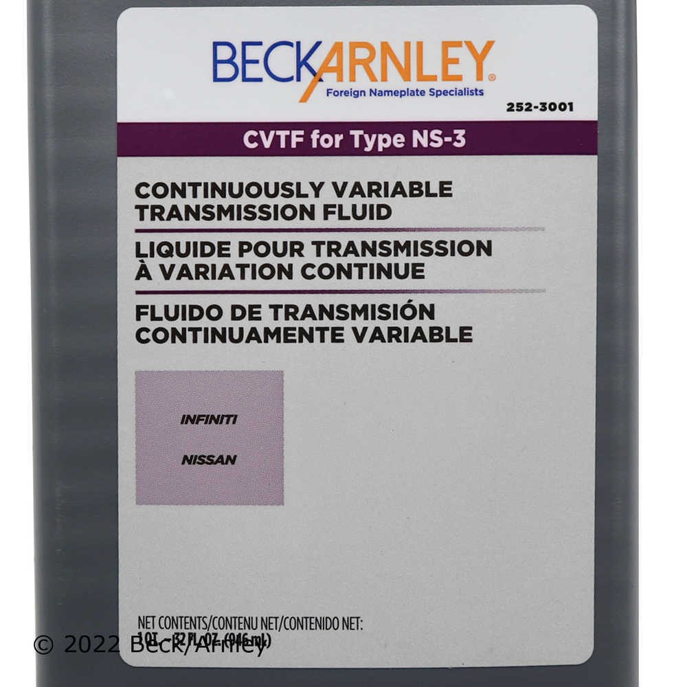 Automatic Continuously Variable Transmission (CVT) Fluid-Fluid Beck/Arnley