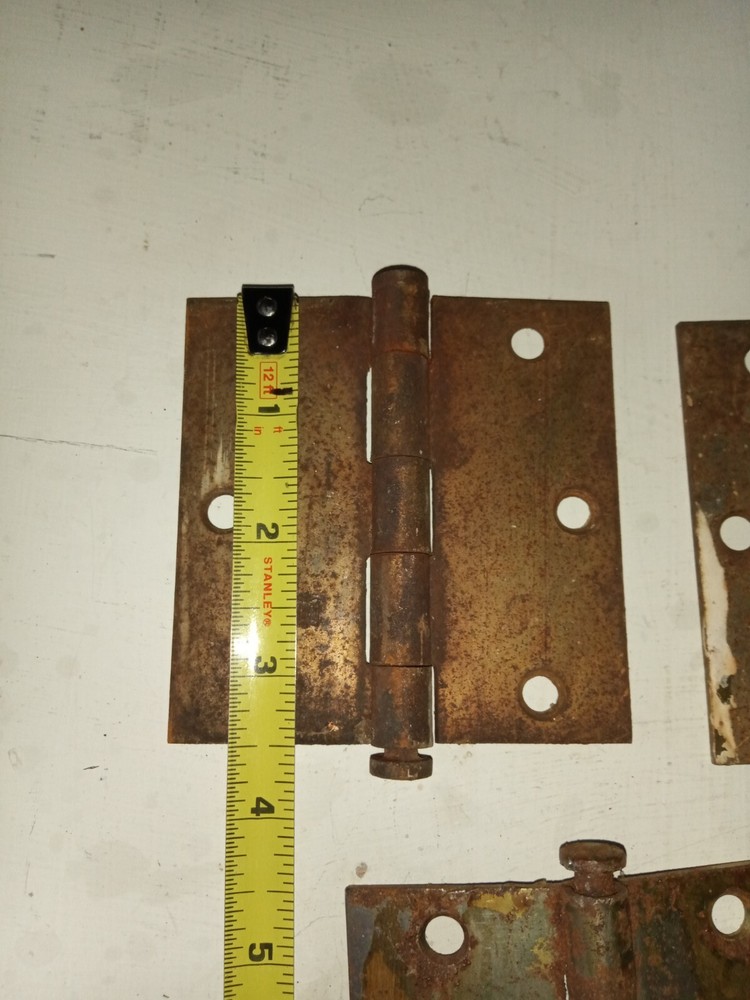 3 Vintage Door Hinges Brass