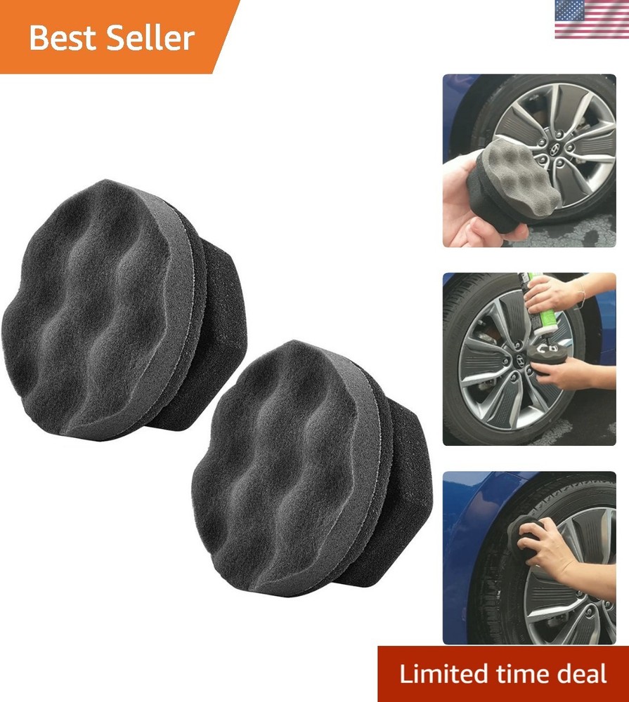 Large 2 Pack Hex-Grip Tire Dressing Applicator Pads - Easy & Efficient Use
