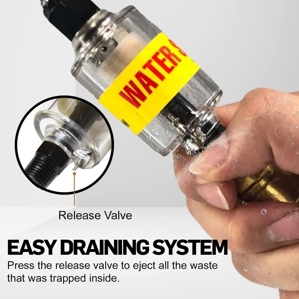 Versatile Inline Water Separator for Air Compressors - 2-150 PSI Operation