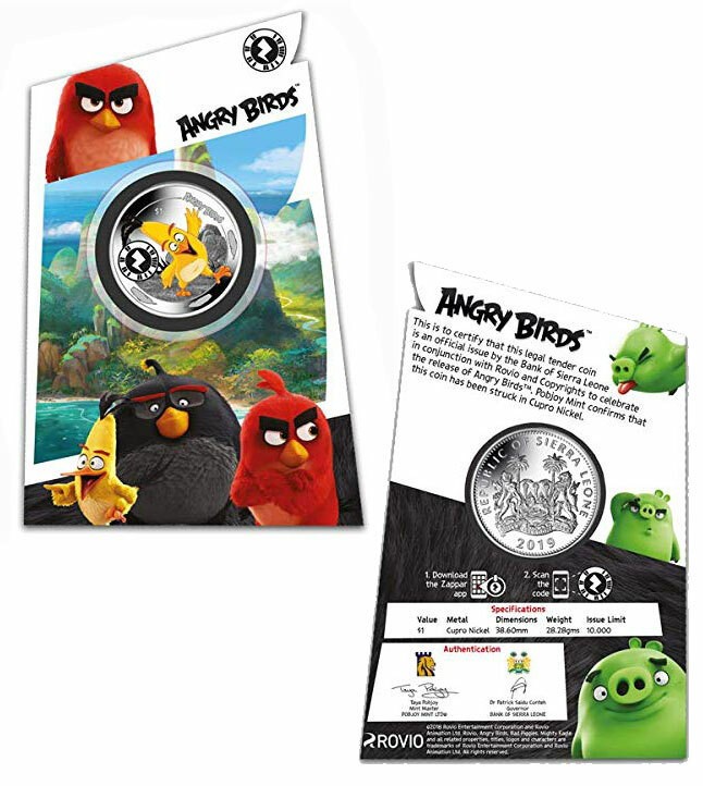 SIERRA LEONE 2018/19 'Angry Birds™ Chuck & Red' Interactive Coins w/Special Code