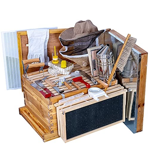 Beehive Starter Kit 10-Frame Bee Boxes and Frames Starter Kit Wax 10 Frames