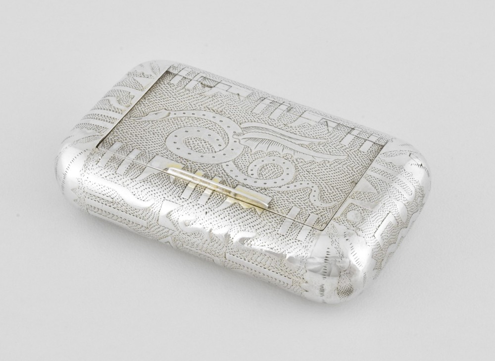 Rare Antique English Georgian Solid Silver Snuff Box, William Edwards, 1805