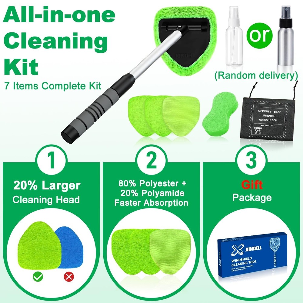 Good Windshield Cleaner Tool – Car Interior Window Cleaning Kit with...