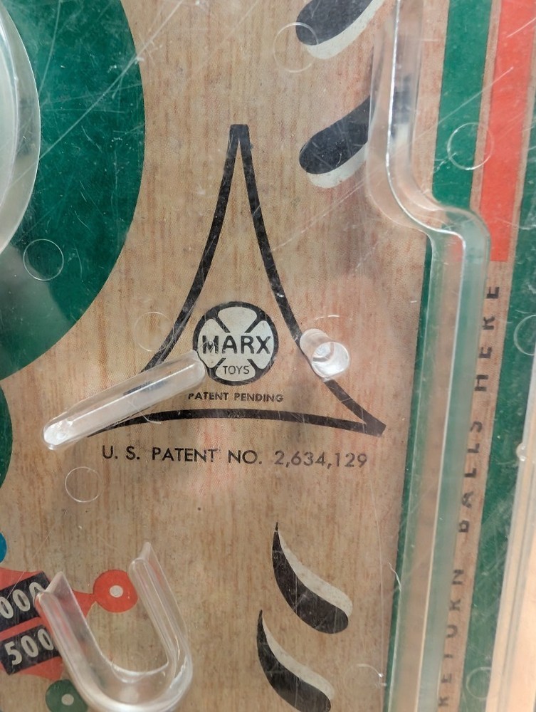 Vintage Marx Bullseye Pinball Machine Tabletop Game