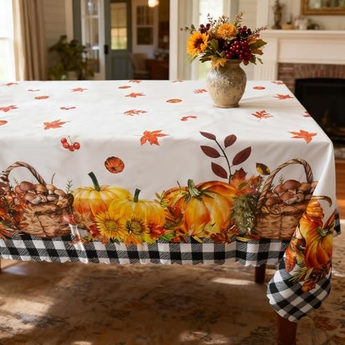 Musawarm Thanksgiving Tablecloth, Fall 84" x 60" (Rectangular) Thanksgiving-1