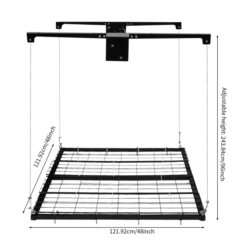 Overhead Garage Lifting Storage Rack, Adjustable Height Garage Storage Rack NEW