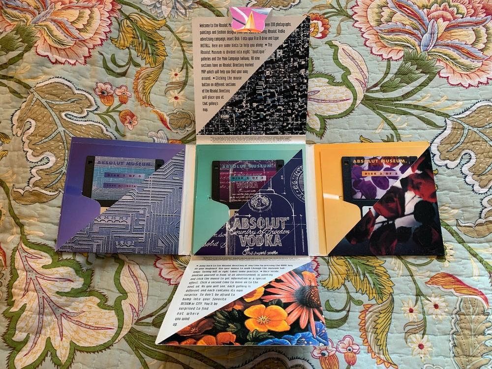 *VINTAGE* 1994 ABSOLUT VODKA MUSEUM Floppy Disk Computer Game