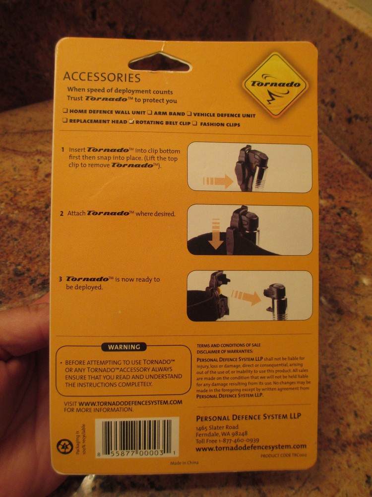 TORNADO PERSONAL DEFENCE SYSTEMS - ROTATING BELT CLIP - THD003