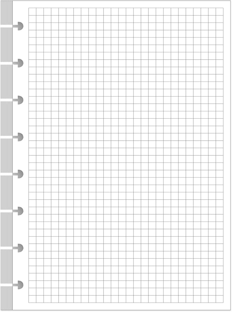 A5 TUL Discbound Grid Refill Paper, 8-Disc Discbound Graph Paper, 100Sheets