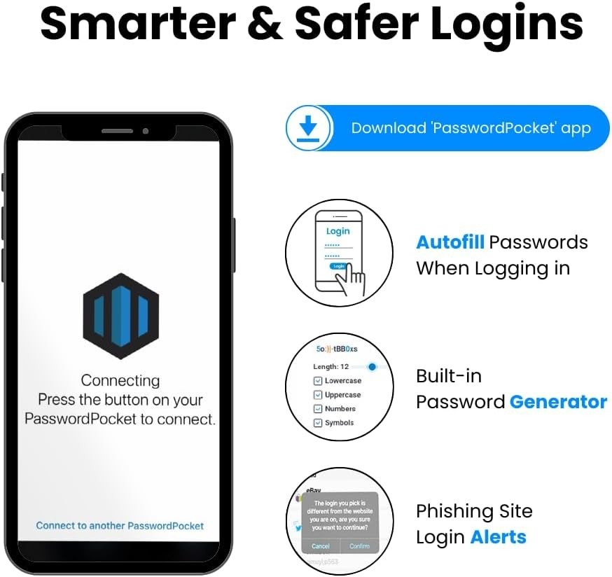 Portable Password Manager - Secure Bluetooth Drive, Autofill=