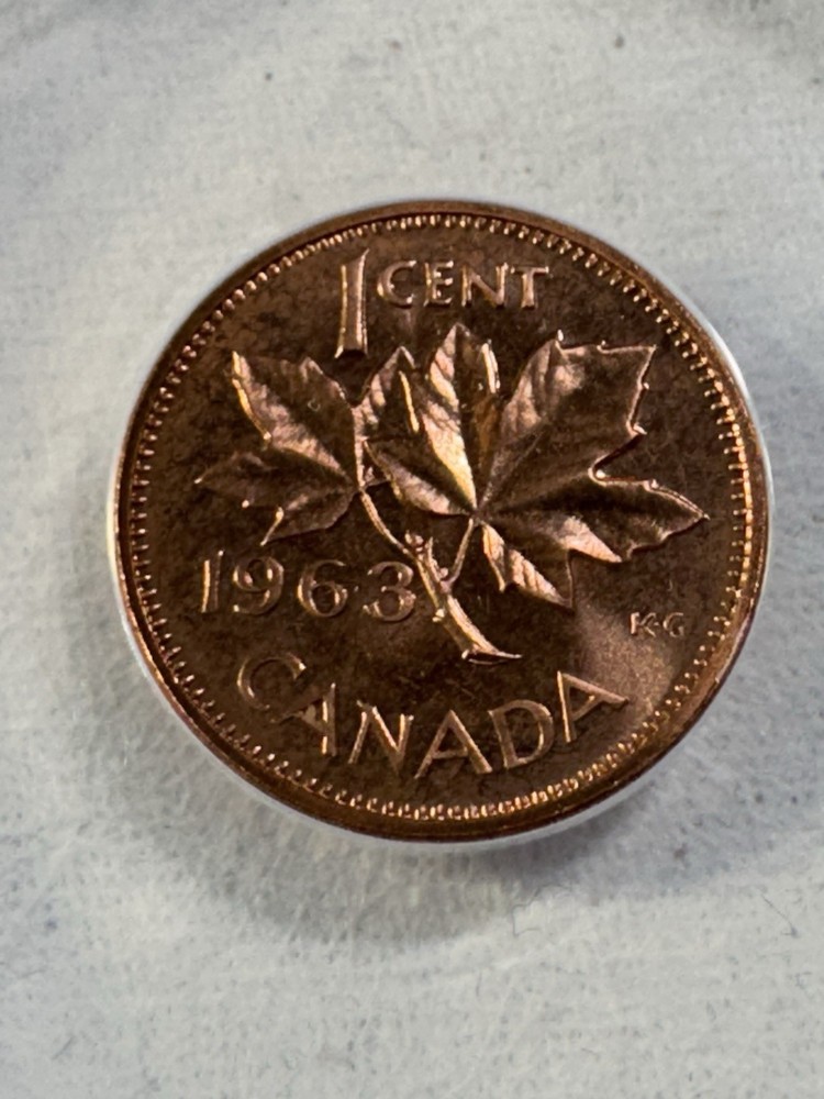 1963 Canada 1 Cent Proof Like Graded MS 66 RD by ANACS