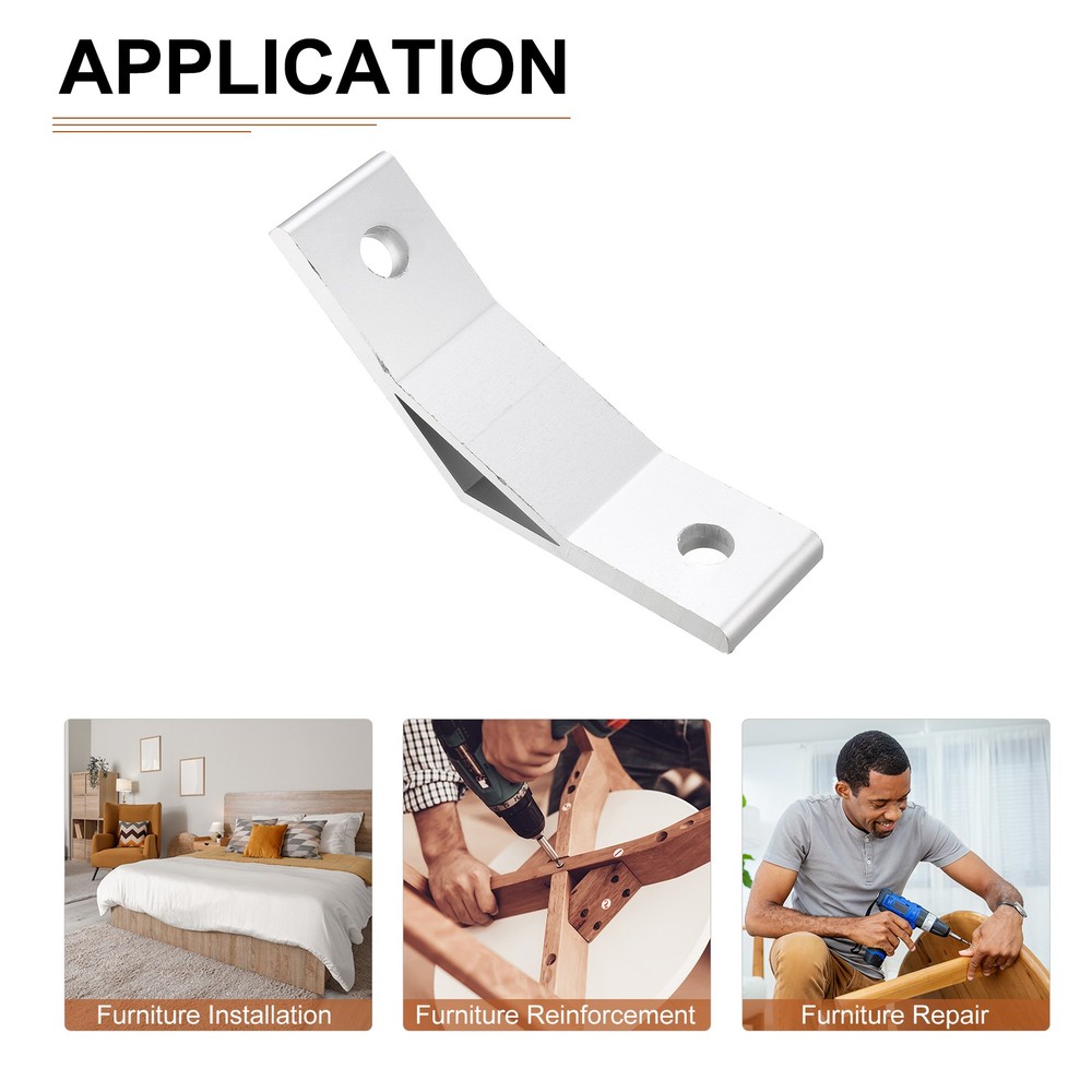 6Pack 50x50mm Mounting Fixing Shelf Bracket Angle Joining Support Brace Silver