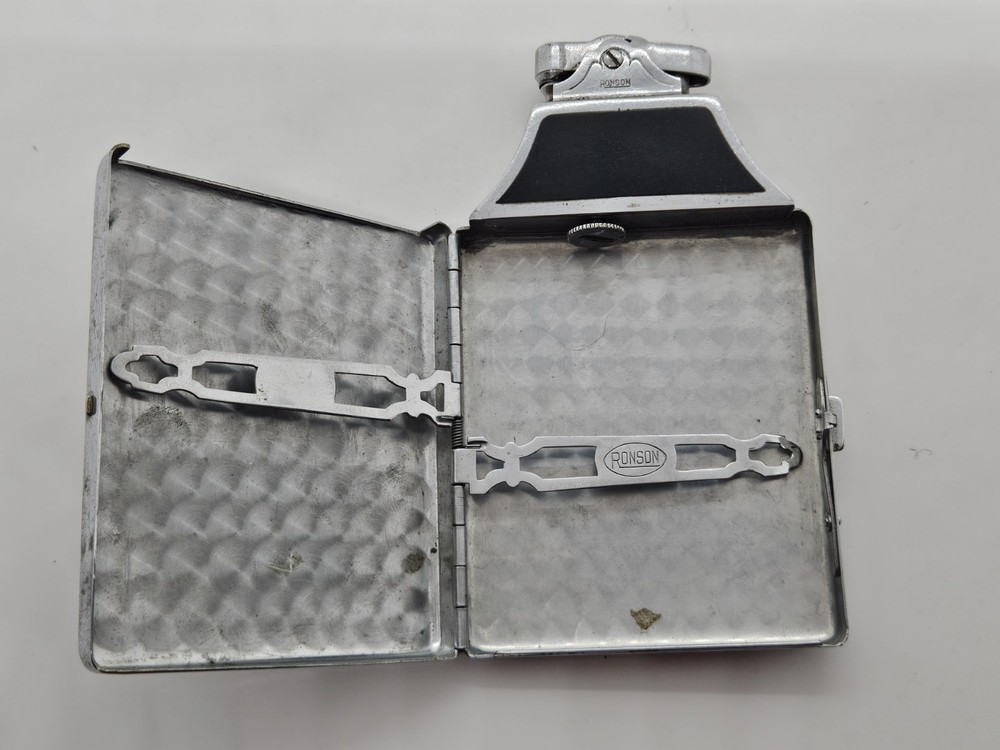Vintage RONSON Mastercase Art Deco Combination Cigarette Case with Lighter