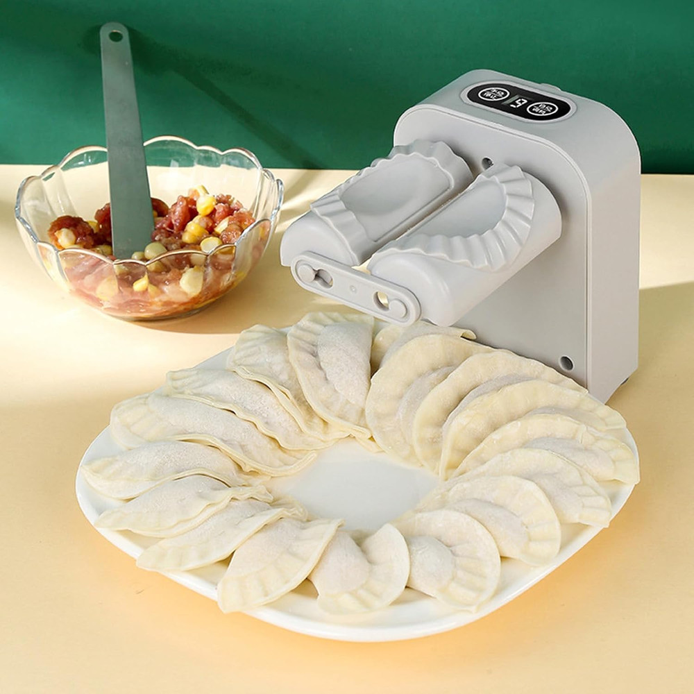 Electric Dumpling Maker Machine,Automatic Easy Dumpling Machine with Spoon Brush