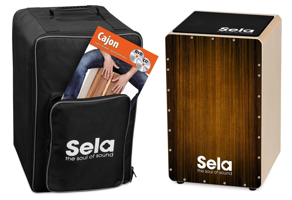 sela Percussion Birchwood Box Drum Bundle with Internal Snares, Includes...
