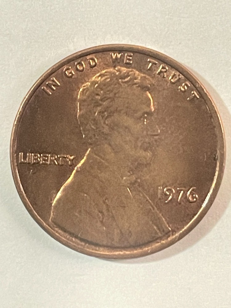 1976 Lincoln penny with no mint mark and DDO/DDR Errors