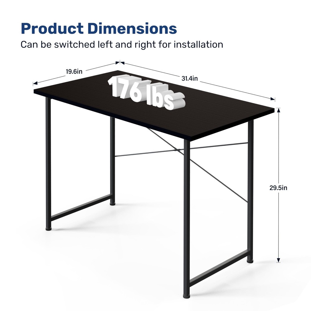 YSSOA Computer Desk Home Office Work Study Writing Modern Simple Table with H...