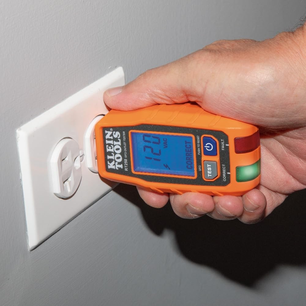 GFCI Tester with Clear LCD Readout for Quick Electrical Troubleshooting