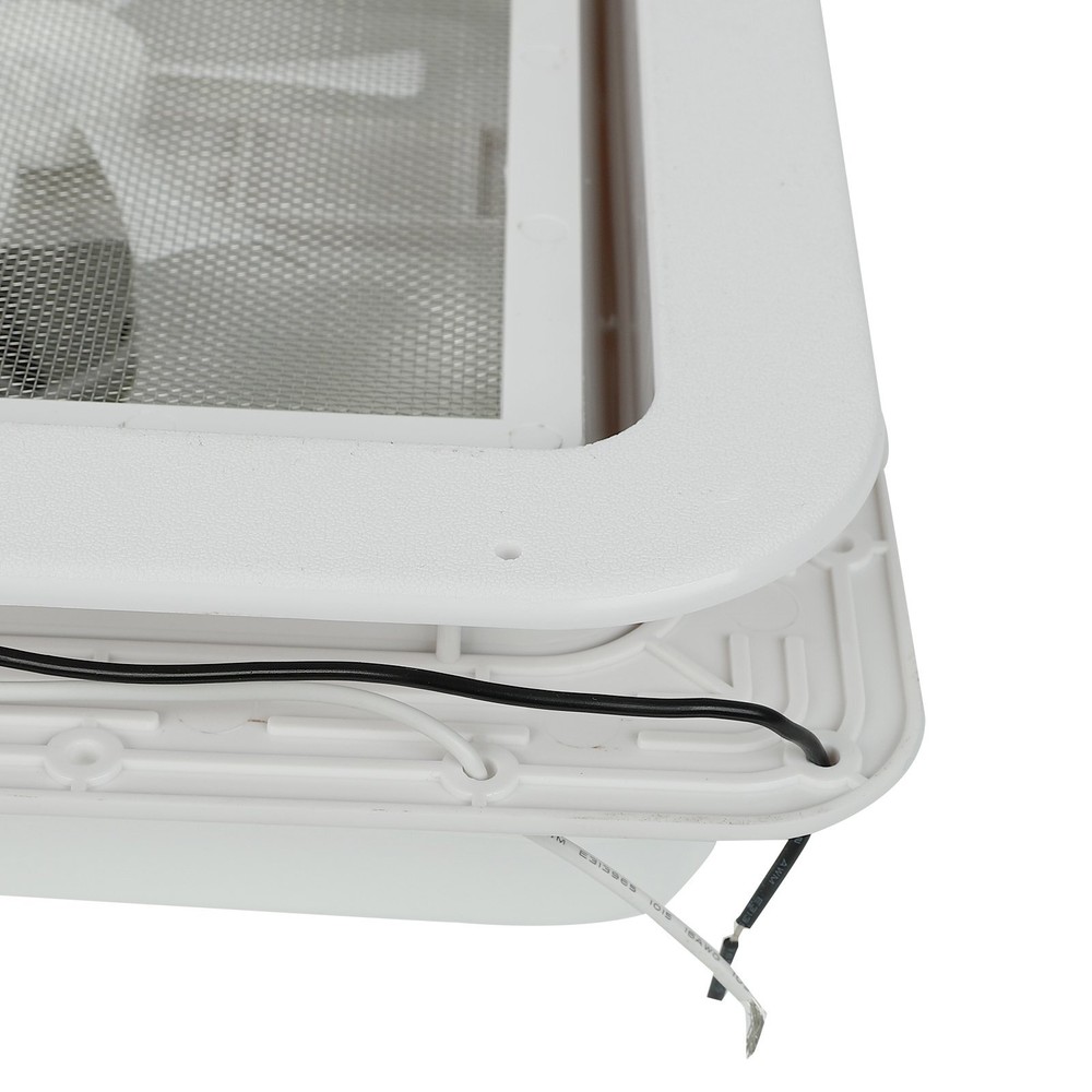 14" RV Trailer Roof Vent Complete 12V Fan w/ Tape White Lid Interior Garnish