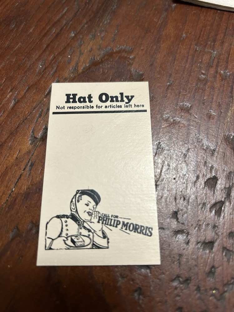 Phillip Morris Advertising Hat & Coat Check Tags-1E