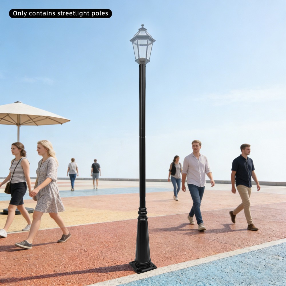 2.3 Meters Outdoor Split-type Light Post With Sturdy Ground Cage For Sidewalks
