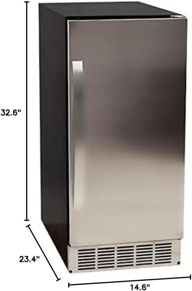 15" Undercounter Clear Ice Maker with Drain Pump - 50 Lb Capacity