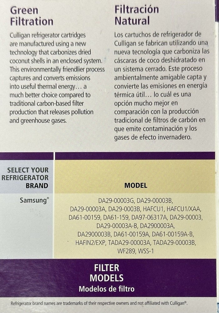 Culligan RF-S1A Refrigerator Replacement Filter Cartridge