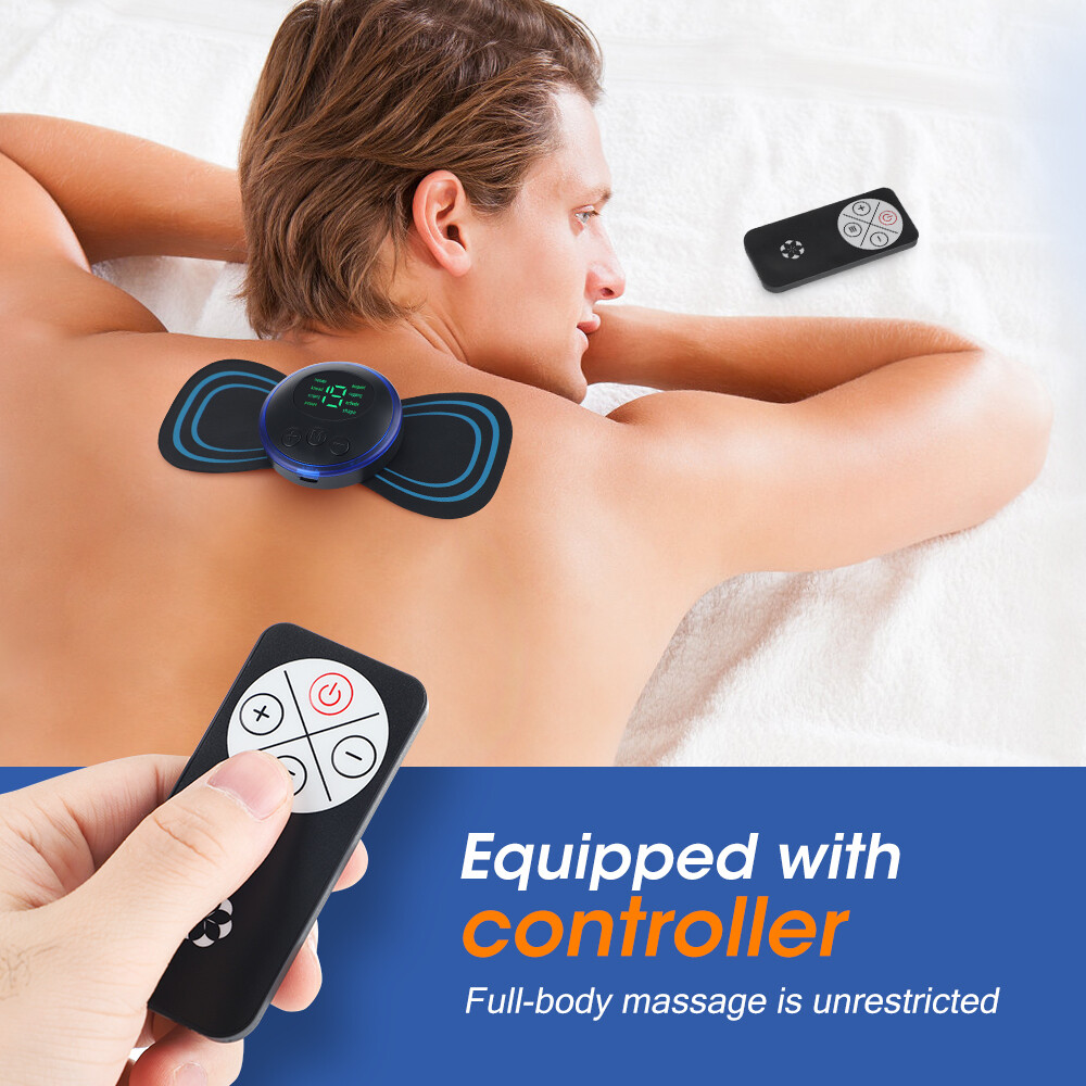 5PCS Portable Mini Electric Neck Back Massager Patch Stimulator Cervical Massage