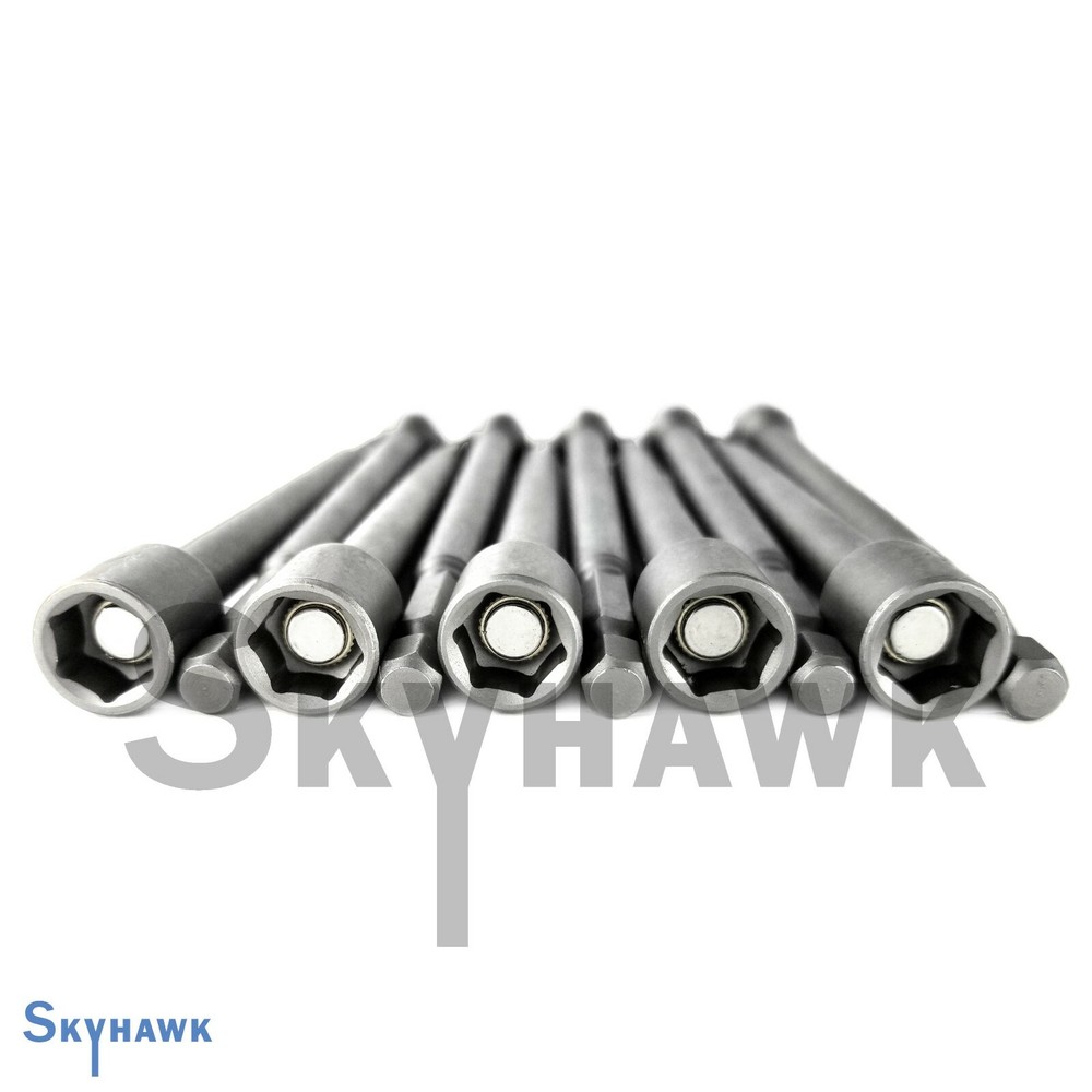 10 Pc. 5/16" x 6" Long Magnetic Nut Setter Quick Driver Release/Change Bundle