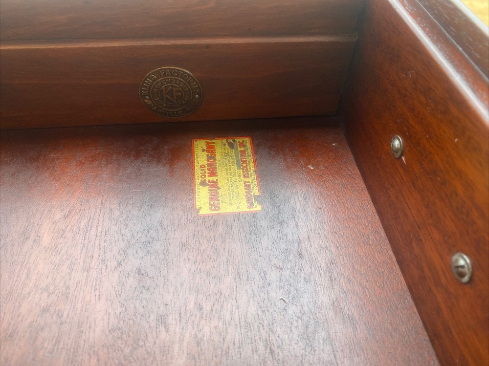 Very Nice Kling Antique Solid Mahogany Kneehole Writing Desk