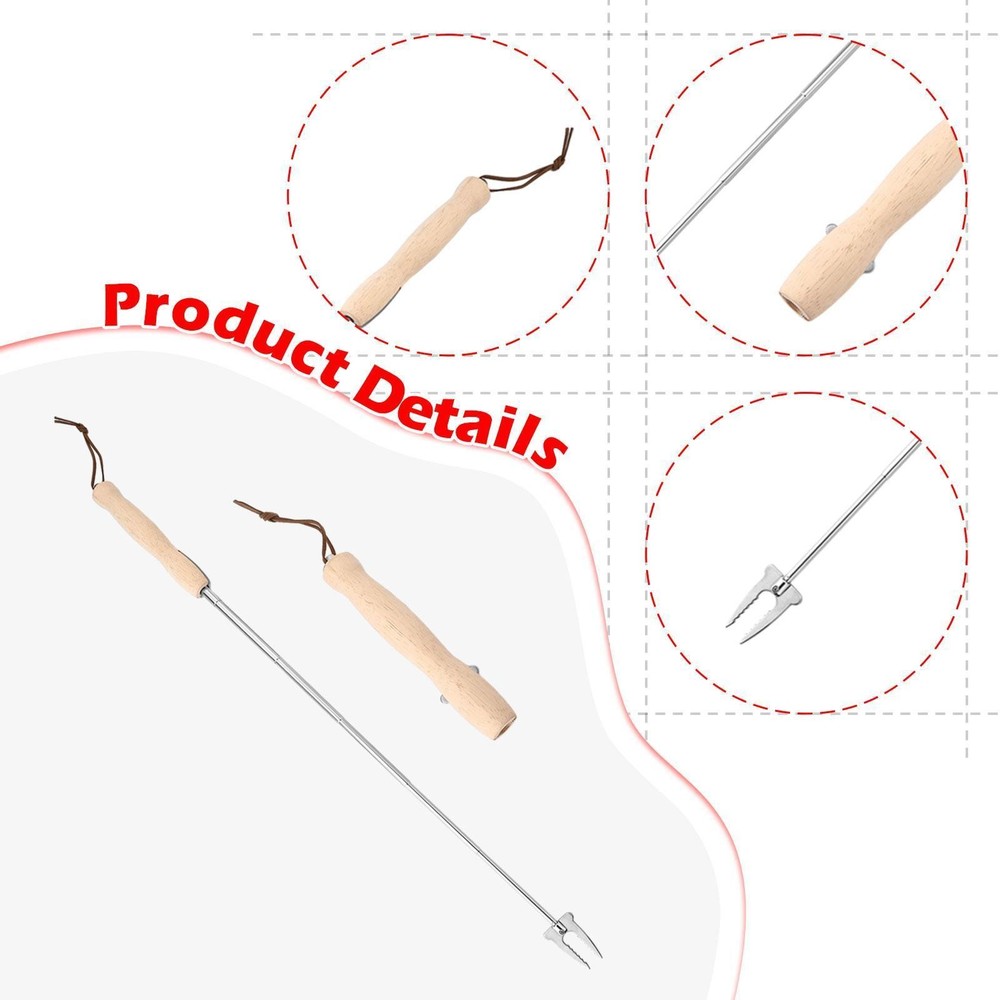 Roasting Fork Chicken Wing Skewer Extendable Long Heavy Duty for Fire Pit