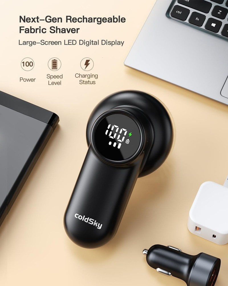 Rechargeable Fabric Shaver Lint Remover 3 Speed with Display