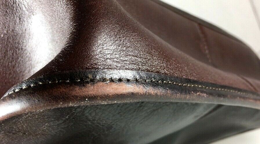 Brighton Vintage Black with Brown Trim Shoulder Bag-Distressed