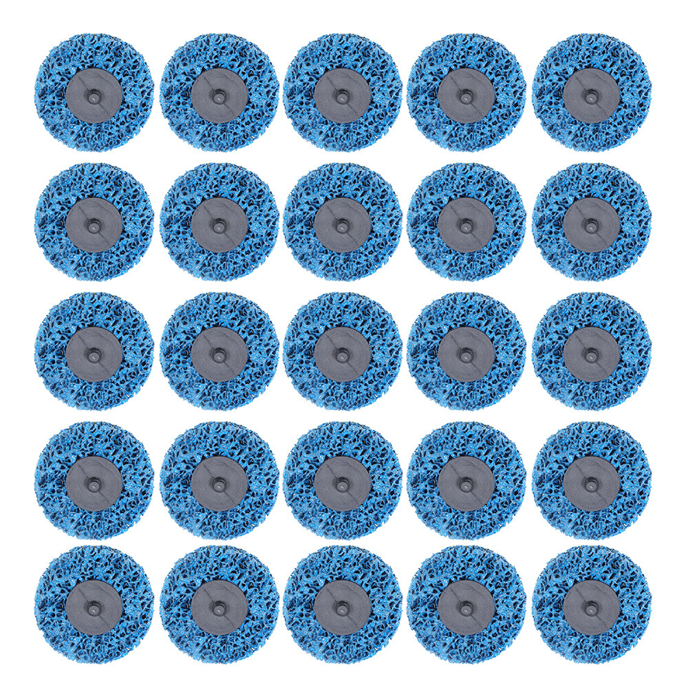 25 Pack Blue 3 Inch Quick Change Easy Strip & Clean Discs For Paint Rust
