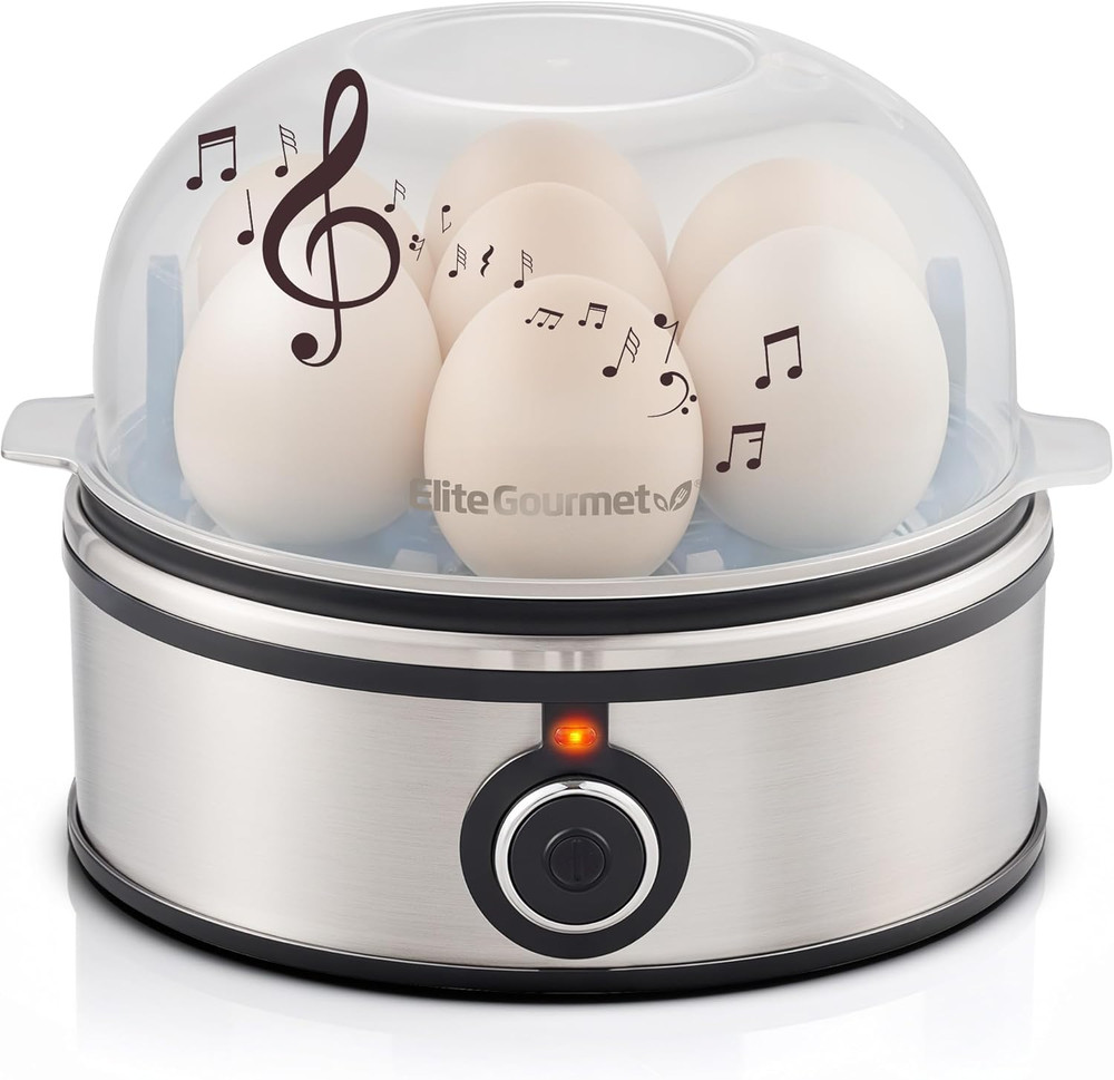 EGC855SS Easy Egg Cooker, 7-Egg Capacity, Soft, Medium, Hard-Boiled, Omelets, Po
