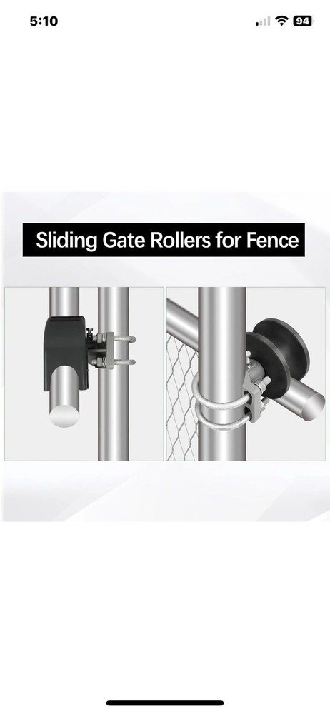 2 Pack Sliding Gate Rollers Cantilever Nylon Wheels For 2-3/8" or 2-1/2" Frame