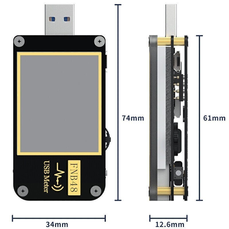 FNB48 PD Trigger Voltmeter Current and Voltage USB Tester QC4 + PD3.0 2.0 PPS
