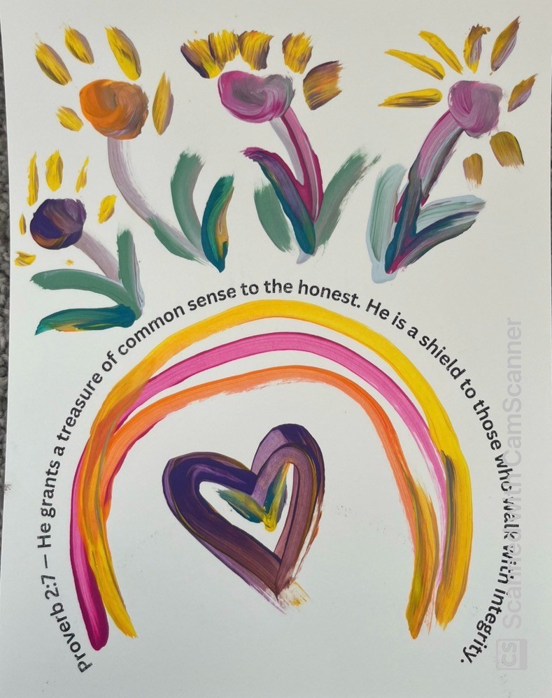 BLESSED#1069 8x10 Original Art Bible PROVERB 2:8 Abstract Expressionism