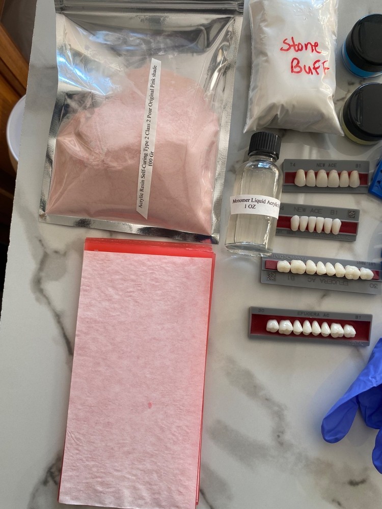 DIY DENTURE KIT Complete Custom Dentures Temporary Teeth Tooth FULL /PARTIAL.