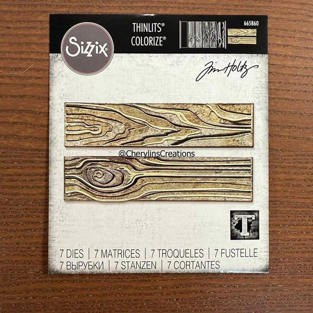 Tim Holtz Sizzix WOODGRAIN Colorize Thinlits Dies 665860